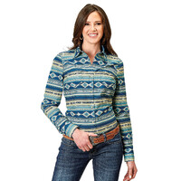 Roper Womens West Made Collection L/S Shirt (50067322) Print Blue [GD]