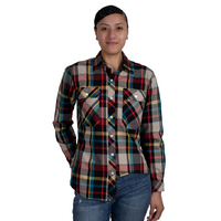 Just Country Womens Abbey Full Button L/S Print Shirt (WWLS2464) Vintage Plaid [GD]