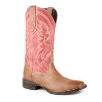 Roper Womens Lindsey Western Boots (21910528) Tan/Red Leather