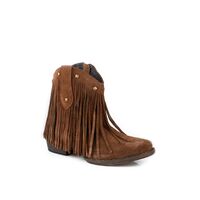 Roper Womens Dusty Fringe Western Boots (21191354) Brown Suede