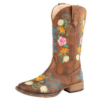 Roper Womens Bailey Western Boots (21903402) Floral Tan Embroidered