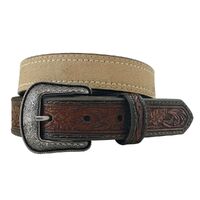 Roper Boys 1.1/4" Roughout Leather with Embossed Tabs Belt (1777300) Brown