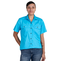 Just Country Womens Maggie S/S Full Button Work Shirt (50504SKY) Sky