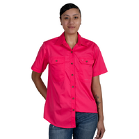 Just Country Womens Maggie S/S Full Button Work Shirt (50504HPK) Hot Pink