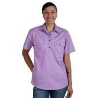 Just Country Womens Evie S/S Half Button Work Shirt (50506OCD) Orchid