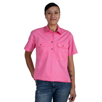 Just Country Womens Evie S/S Half Button Work Shirt (50506ROS) Rose