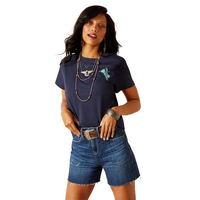 Ariat Womens Bronco S/S Tee (10048644) Navy