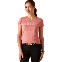 Ariat Womens Love Love Ride S/S Tee (10048548) Dusty Rose