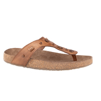 Roper Womens Miranda Thong Sandals (21607444) Tan Burnished Leather