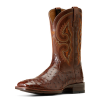 Ariat Mens Barley Ultra Western Boots (10046961) Dark Tabac Full Quill Ostrich/Warm Tabacco 