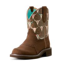 Ariat Womens Fatbaby Heritage Farrah Western Boots (10053635) Barley/Boho Skull Print