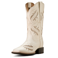 Ariat Womens Round Up Bliss Western Boots (10053648) Distressed Ivory