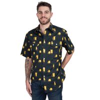 Just Country Mens Jordan S/S Full Button Print Shirt (MWSSR240) Black Ale