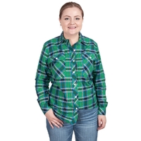 Just Country Womens Abbey L/S Full Button Print Shirt (WWLS2466) Ivy Lurex Plaid