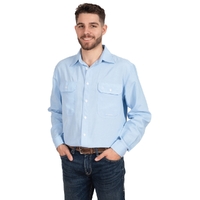 Just Country Mens Austin L/S Full Button Shirt (MWLS2490) Light Blue Chambray