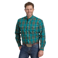 Roper Mens Amarillo Collection L/S Shirt (01378036) Plaid Green