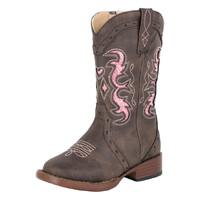 Roper Toddlers Lexi Western Boots (17901998) Chocolate/Pink Glitter