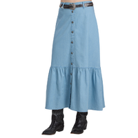 Roper Womens Studio West Collection Maxi Skirt (60594004) Solid Blue