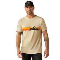 Ariat Mens Southwest Mountain Stripe S/S Tee (10053996) Natural