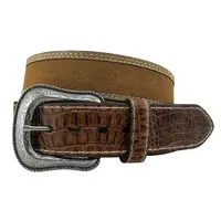 Roper Mens 1.1/2" Suede Leather Tuscan Bambino Tabs Belt (8665500T) Cognac/Tan