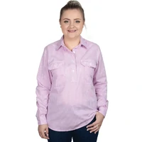 Just Country Womens Georgie Half Button L/S Print Shirt (WWLS2501) Musk Pink Mini Check