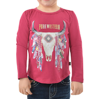 Pure Western Girls Lacey L/S Tee (P3W5525564) Beetroot [SD]