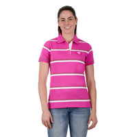 Pure Western Womens Emerie S/S Polo (P3S2563694) Pink/White [SD]