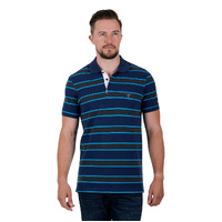 Pure Western Mens Peter S/S Polo (P3S1505759) Navy/Charcoal Marle [SD]