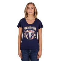 Pure Western Womens Becky S/S Tee (P4S2577842) Navy