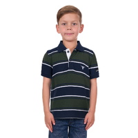 Pure Western Boys Carl S/S Polo (P4S3500968) Navy/Green