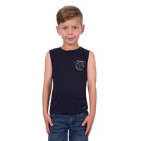 Pure Western Boys Fred Muscle Tank (P4S3510964) Navy