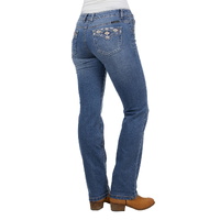 Pure Western Womens Gia Hi Rise Bootcut Jeans - 34 Leg (PCP2213848) Retro Blue