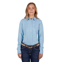 Pure Western Womens Shelby L/S Shirt (P4S2126993) Blue