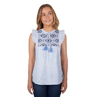 Pure Western Womens Shannon Blouse (P4S2587833) Blue