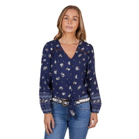 Pure Western Womens Amber Blouse (P4S2590836) Navy