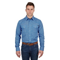 Pure Western Mens Seth L/S Shirt (P4S1100953) Royal/Orange