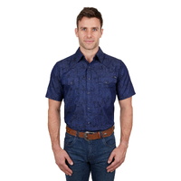 Pure Western Mens Drew S/S Shirt (P4S1102956) Denim