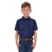 Pure Western Boys Drew S/S Shirt (P4S3103956) Denim