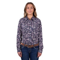 Pure Western Womens Hannah L/S Shirt (P5W2127050) Navy