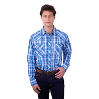 Pure Western Mens Wade L/S Shirt (P5W1100874) Blue