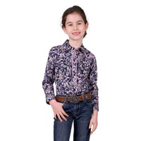 Pure Western Girls Hannah L/S Shirt (P5W5127050) Navy