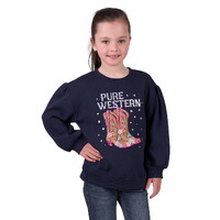 Pure Western Girls Sienna Crew Jumper (P5W5532053) Navy