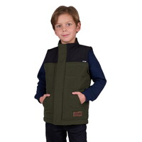 Pure Western Boys Ralph Reversible Vest (P5W3603883) Green/Black