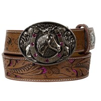 Pure Western Childrens Elsa Belt (P5W5976BLT) Tan/Hot Pink