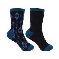 Pure Western PW Crew Socks - Twin Pack (PCP2949SOC) Black/Teal