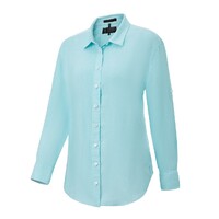 Ritemate Womens Pilbara Classic Fit Linen L/S Shirt (RMPC005) Aqua