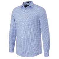 Ritemate Mens Pilbara Premium Ultra Fine Cotton L/S Shirt (RMPC114) Blue/White Check