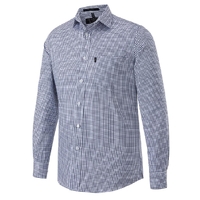 Ritemate Mens Pilbara Premium Ultra Fine Cotton L/S Shirt (RMPC114) Navy/White Check