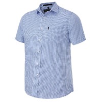 Ritemate Mens Pilbara Premium Ultra Fine Cotton S/S Shirt (RMPC114S) Blue/White Check