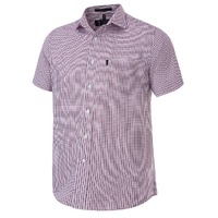 Ritemate Mens Pilbara Premium Ultra Fine Cotton S/S Shirt (RMPC114S) Burgundy/White Check